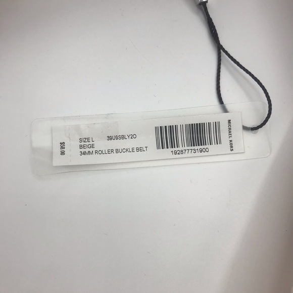 Michael Kors Roller Buckle Belt Cotton Blend Beige Large & Extra Large - Picture 7 of 7